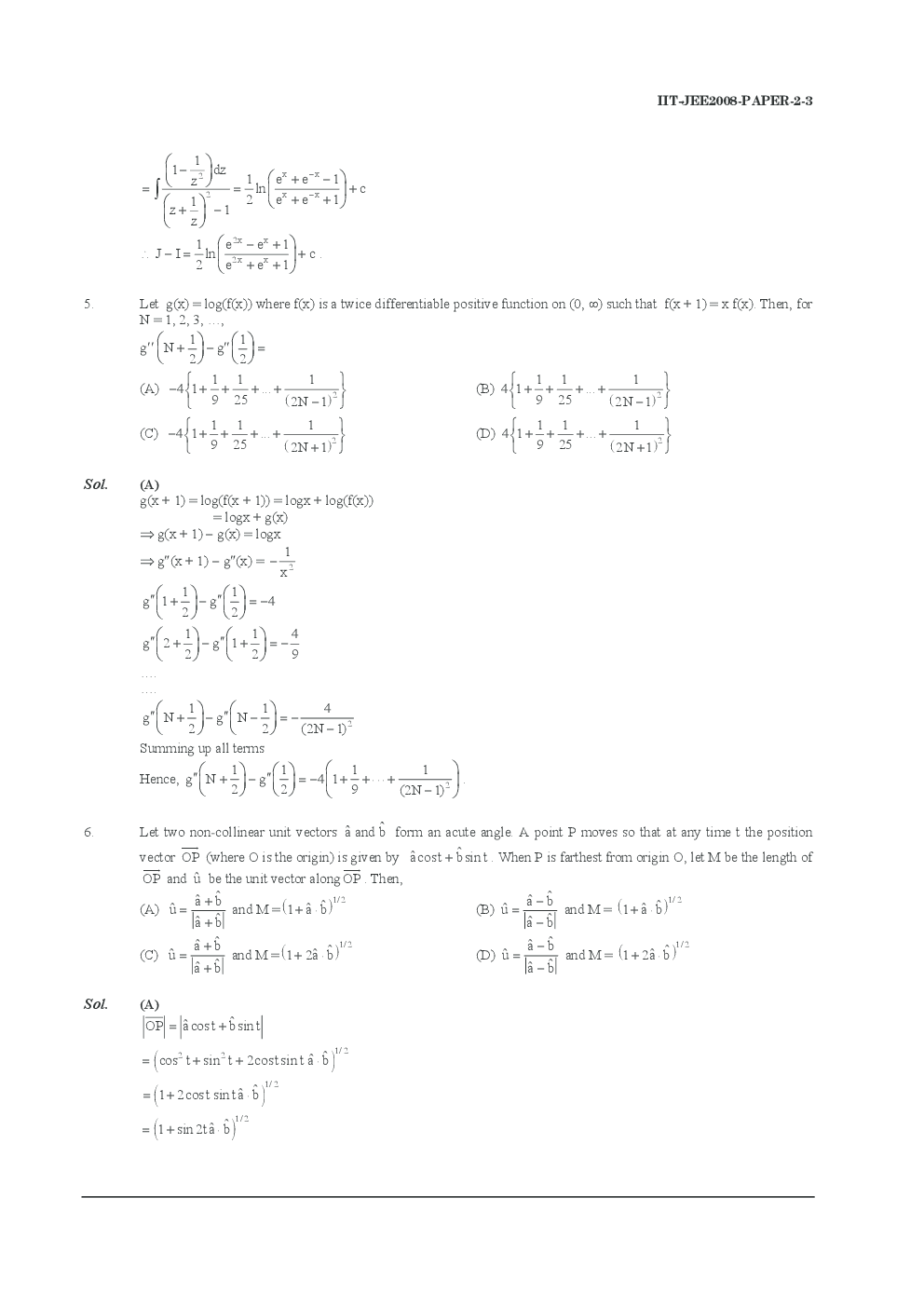 IIT JEE QUESTION PAPERS PAPER 2 WITH SOLUTIONS 2008 - Page 4