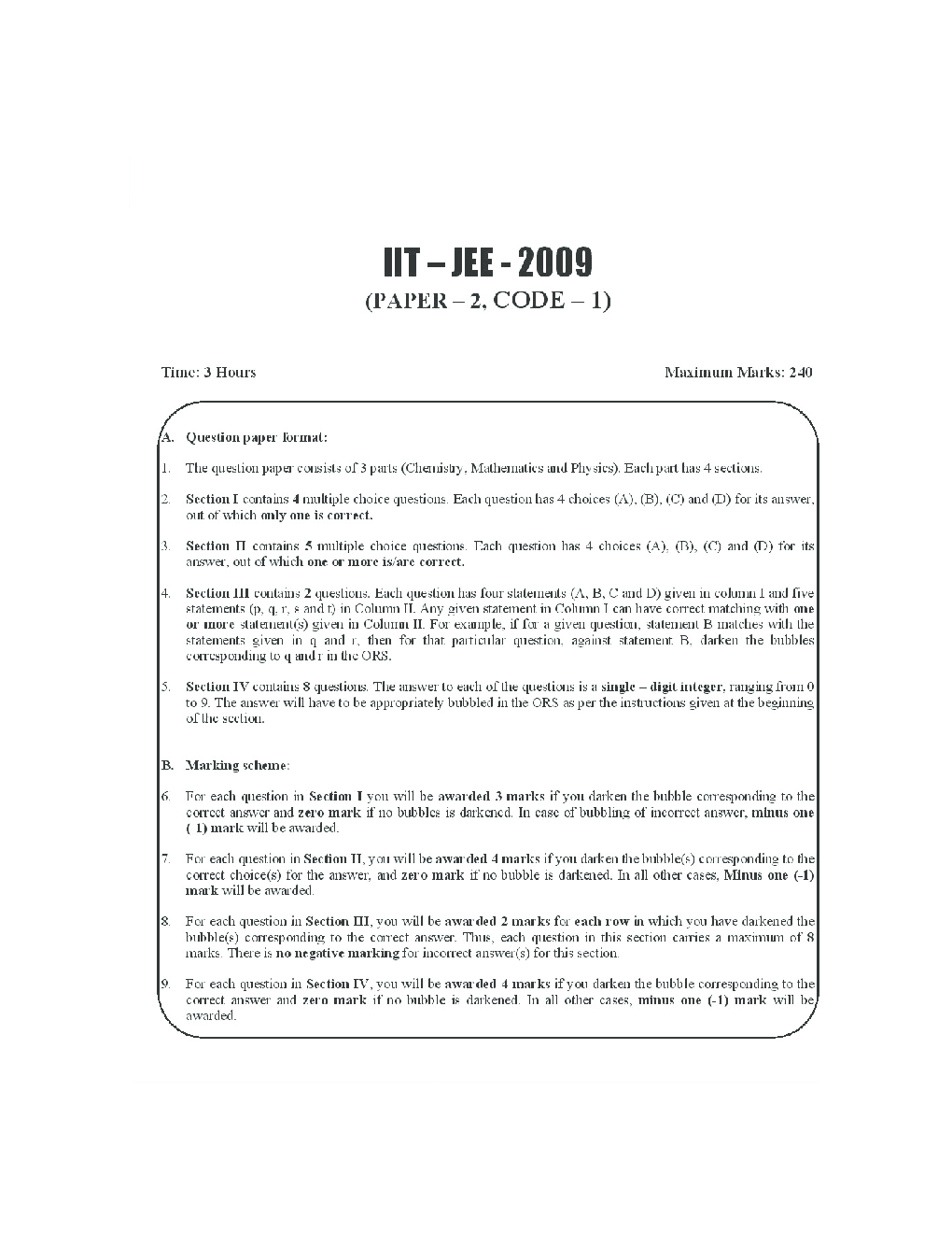 IIT JEE QUESTION PAPERS PAPER 2 WITH SOLUTIONS 2009 - Page 2