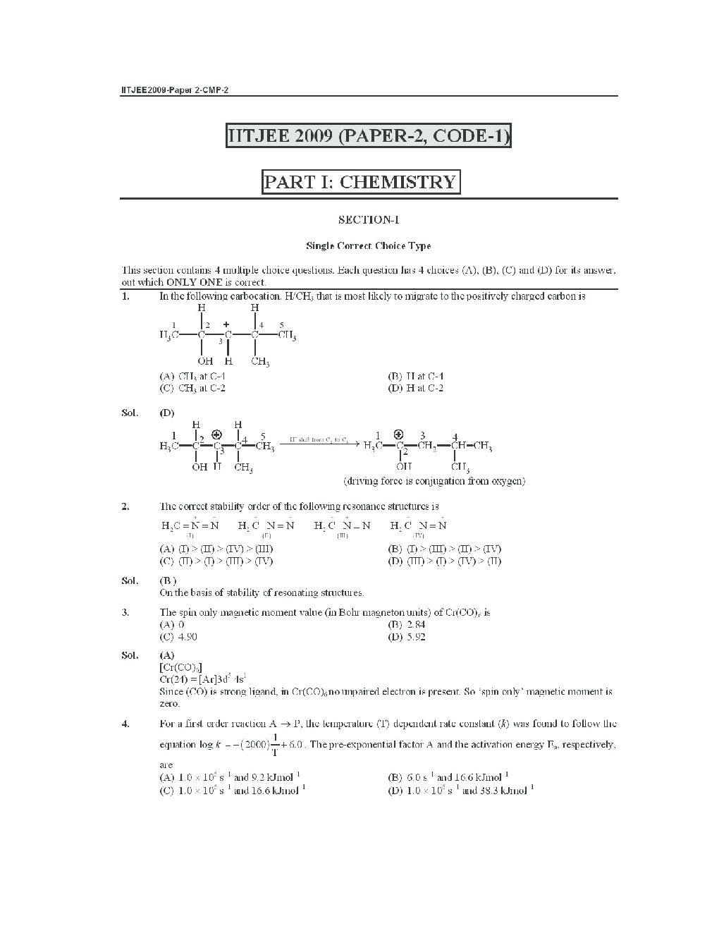 IIT JEE QUESTION PAPERS PAPER 2 WITH SOLUTIONS 2009 - Page 3