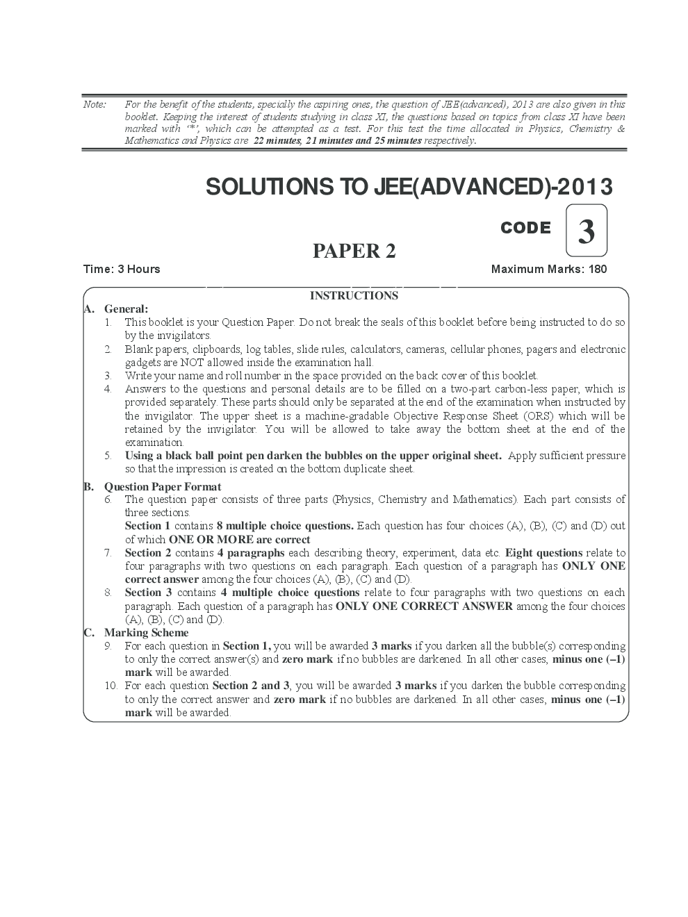 IIT JEE QUESTION PAPERS PAPER 2 WITH SOLUTIONS 2013 - Page 2