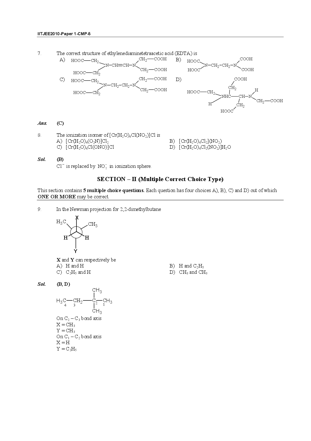 IIT JEE SOLVED QUESTION PAPERS PAPER 1 2010 - Page 5