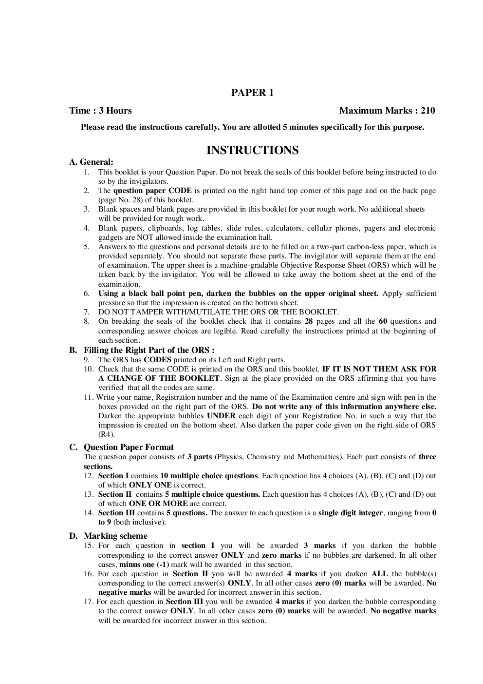 IIT JEE SOLVED QUESTION PAPERS PAPER 1 2012 - Page 2