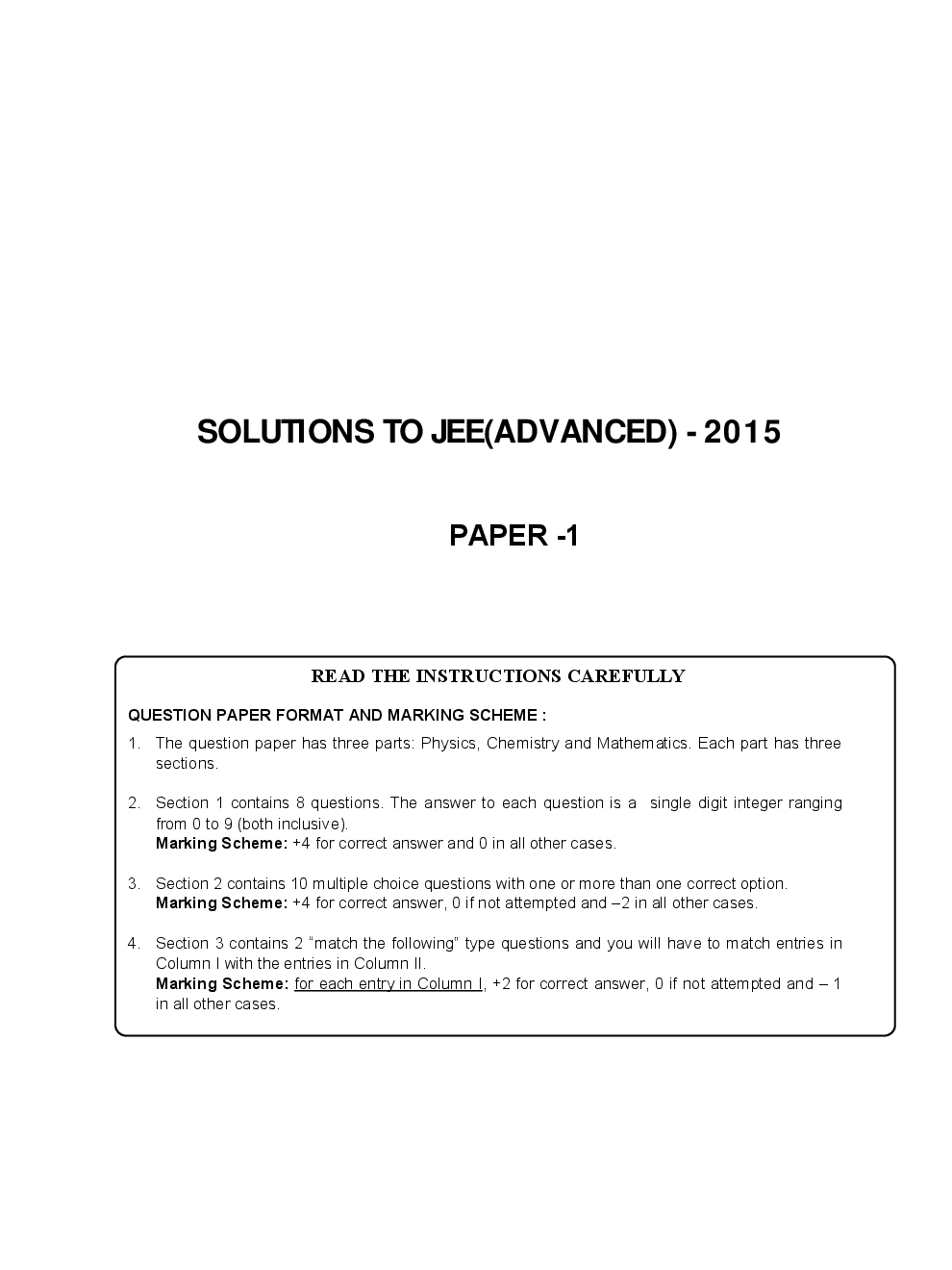 IIT JEE SOLVED QUESTION PAPERS PAPER 1  2015 - Page 2