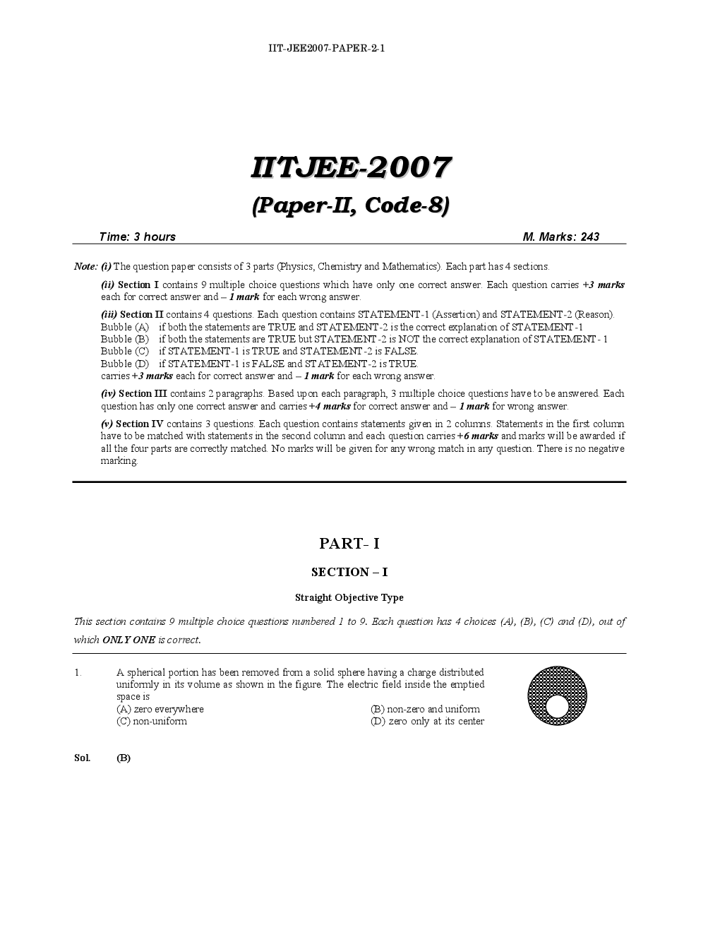 IIT JEE SOLVED QUESTION PAPERS PAPER 2 2007 - Page 2