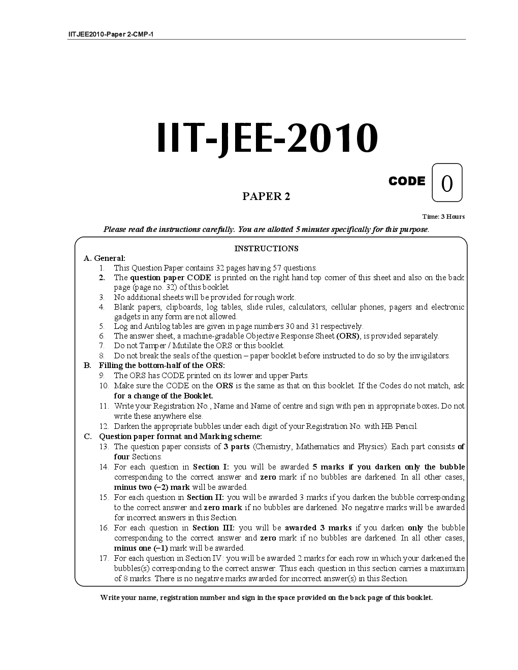 IIT JEE SOLVED QUESTION PAPERS PAPER 2 2010 - Page 2