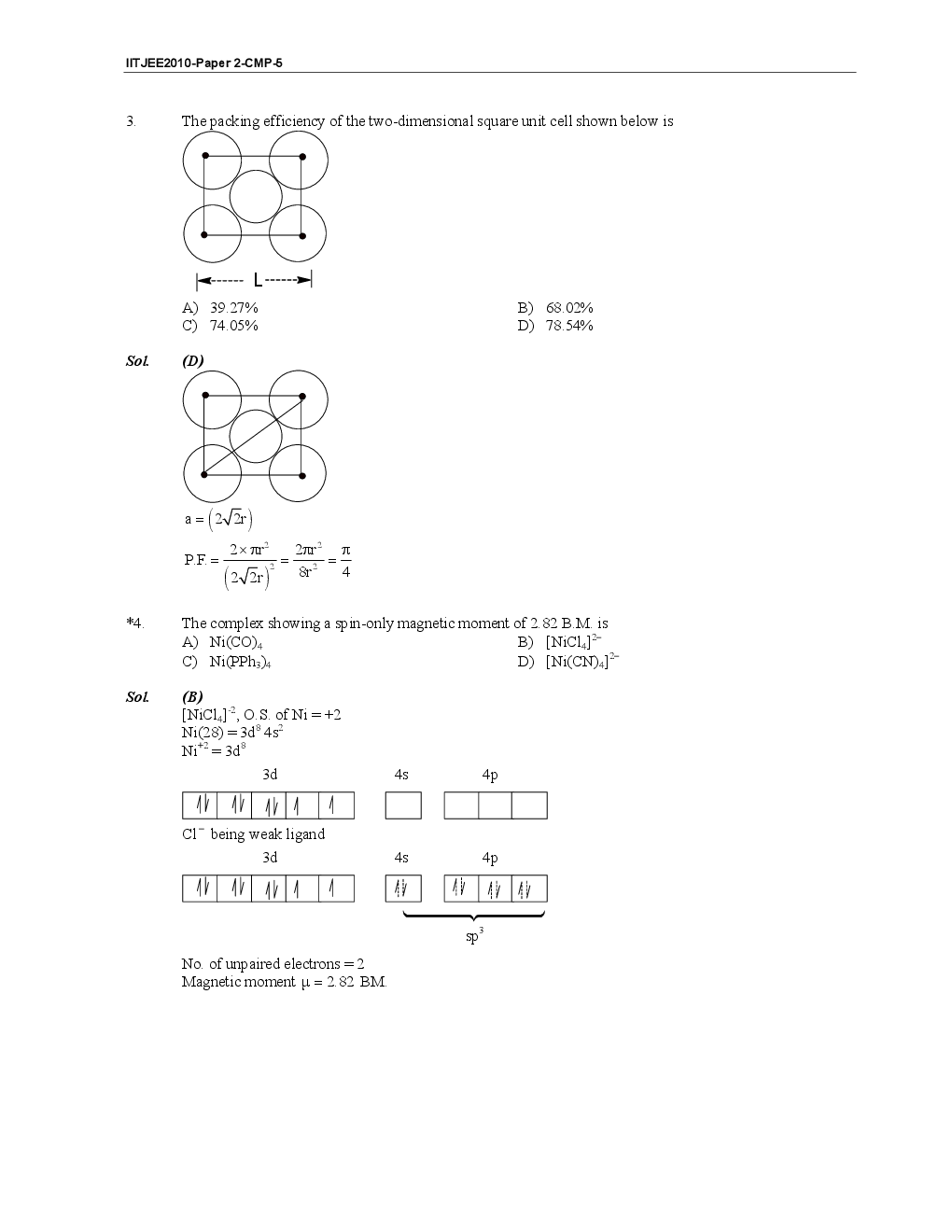 IIT JEE SOLVED QUESTION PAPERS PAPER 2 2010 - Page 5