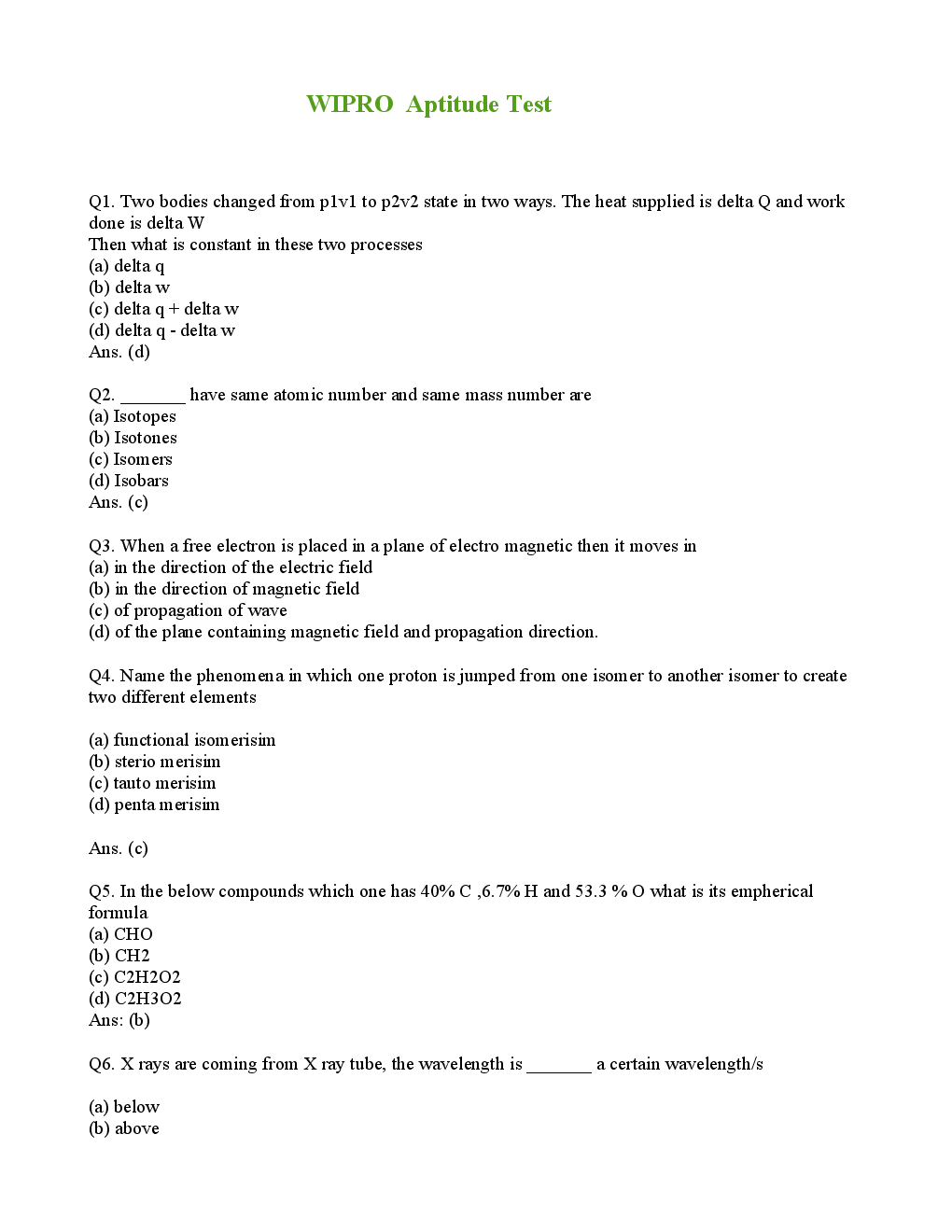 Wipro Interview Questions With Answers - Page 2