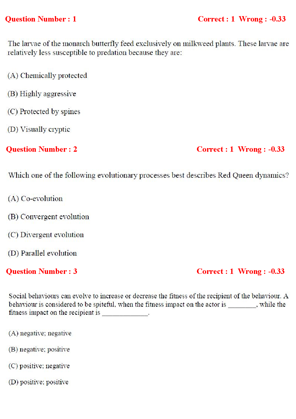 GATE Ecology and Evolution Previous Year Question Papers With Answers (2017-2014) - Page 2