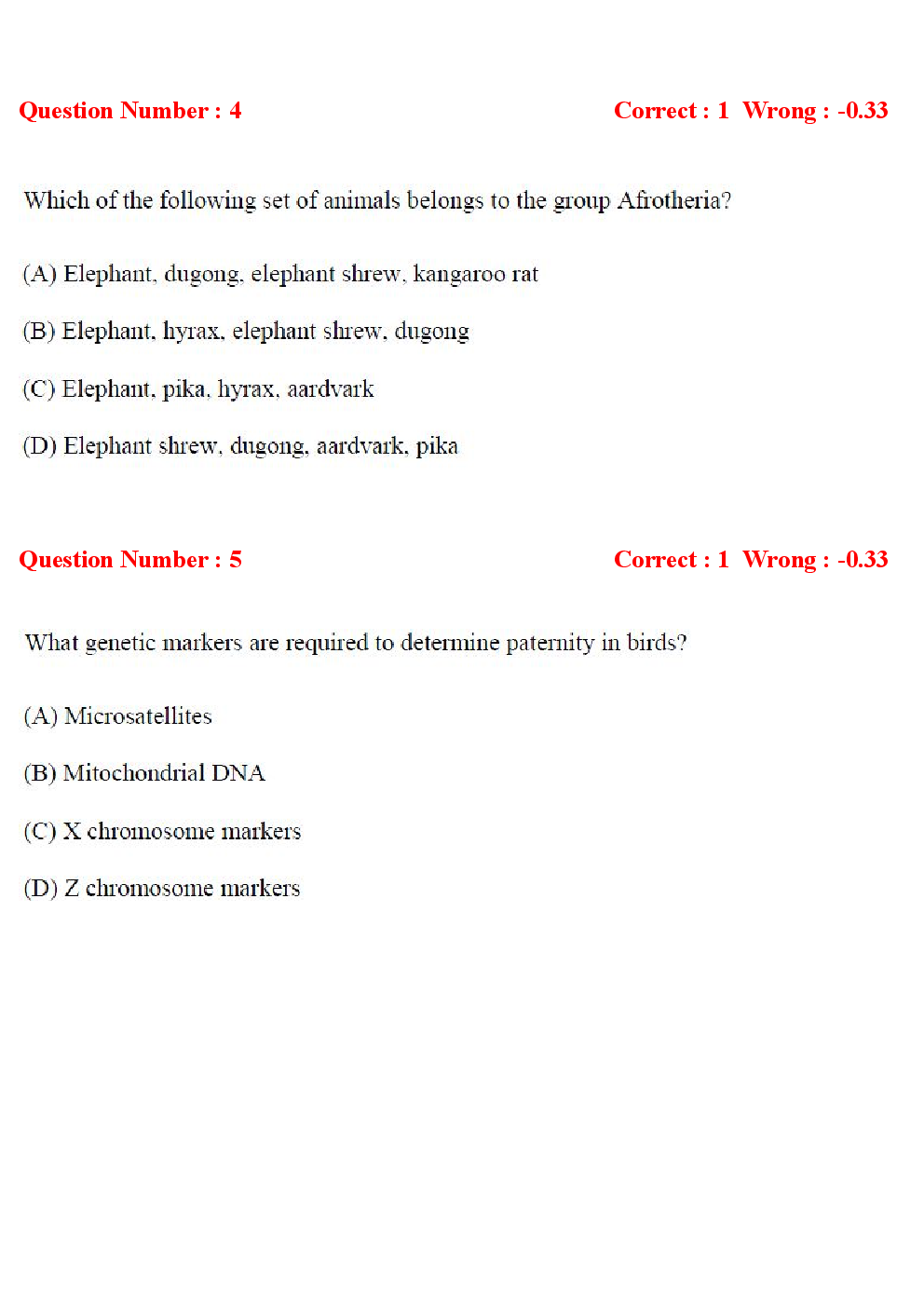 GATE Ecology and Evolution Previous Year Question Papers With Answers (2017-2014) - Page 3