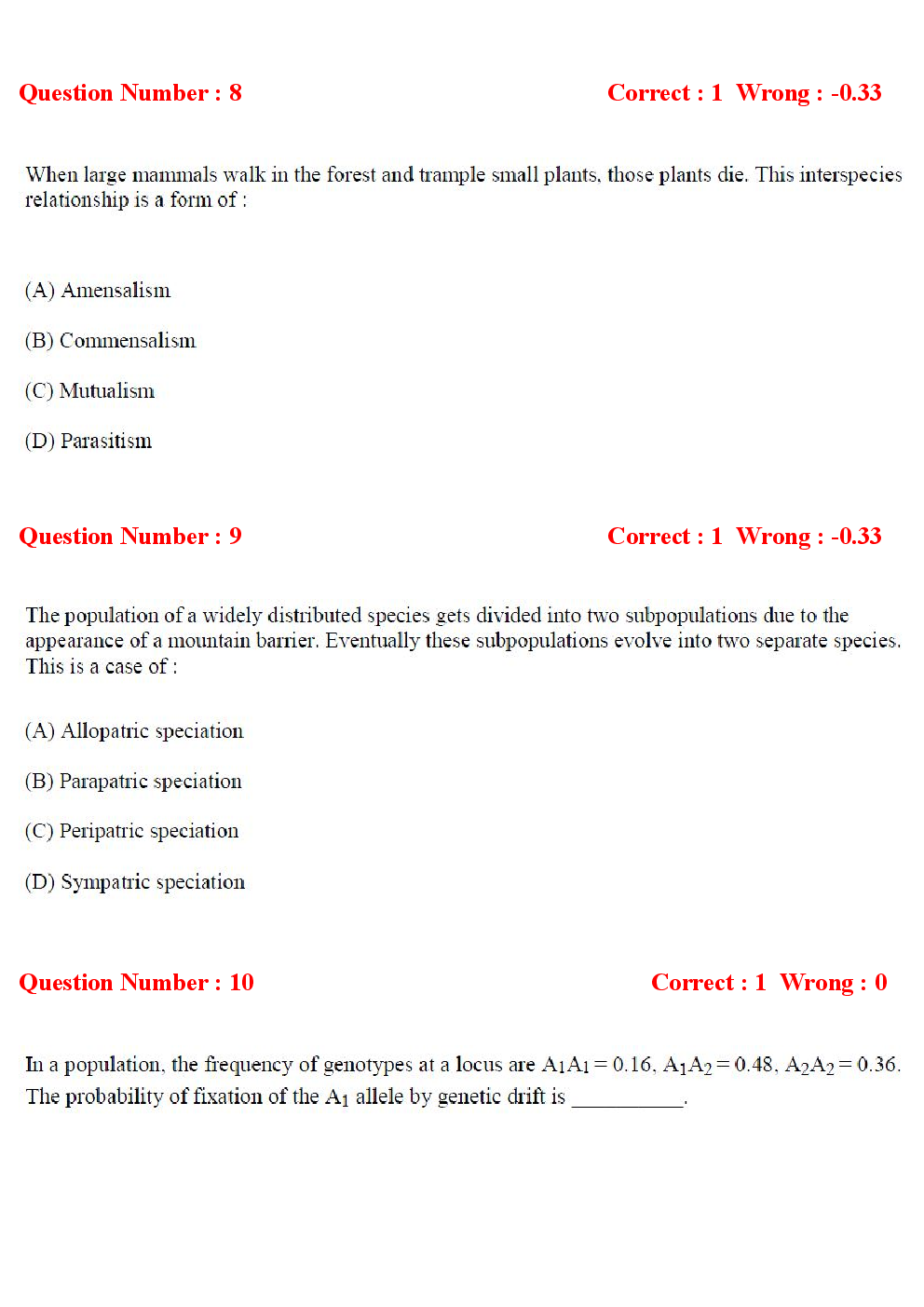 GATE Ecology and Evolution Previous Year Question Papers With Answers (2017-2014) - Page 5