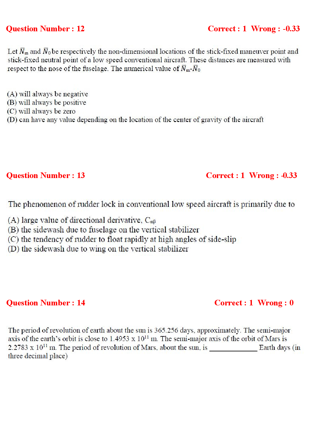 GATE Aerospace Engineering Previous Year Question Papers With Answers (2017-2012) - Page 5