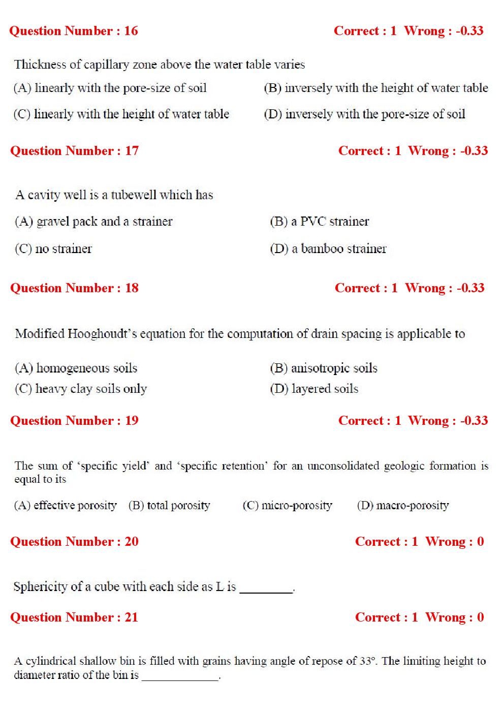 GATE Agricultural Engineering Previous Year Question Papers With Answers (2017-2012) - Page 5