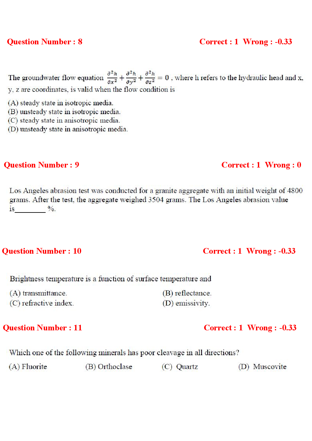 GATE Geology and Geophysics Previous Year Question Papers With Answers (2017-2012) - Page 4