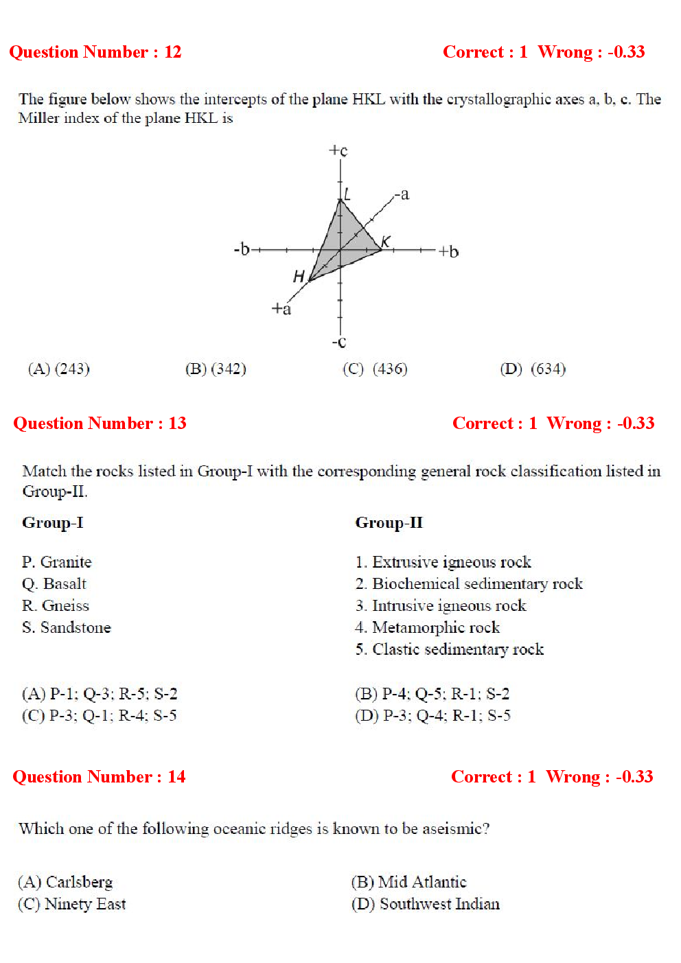 GATE Geology and Geophysics Previous Year Question Papers With Answers (2017-2012) - Page 5