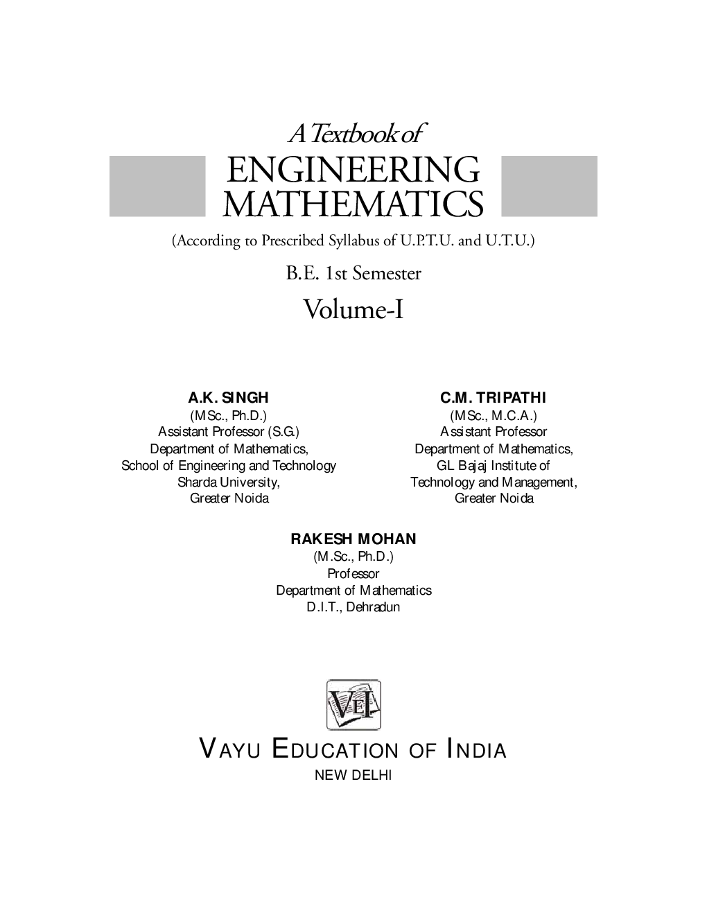 Engineering Mathematics-I - Page 1