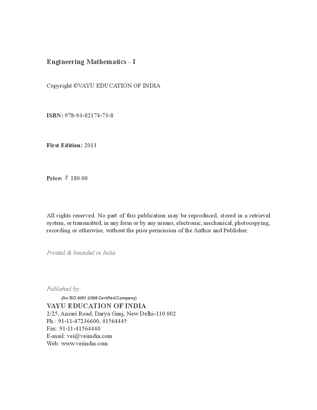 Engineering Mathematics-I By Dr. P.K.Srivastava - Page 3