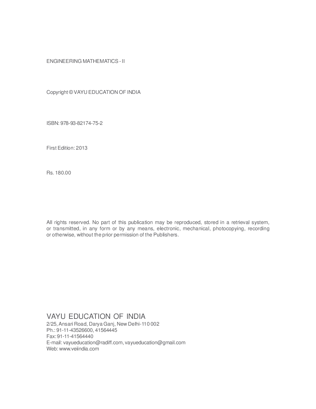 Engineering Mathematics-II By Dr. P.K. Srivastava - Page 3
