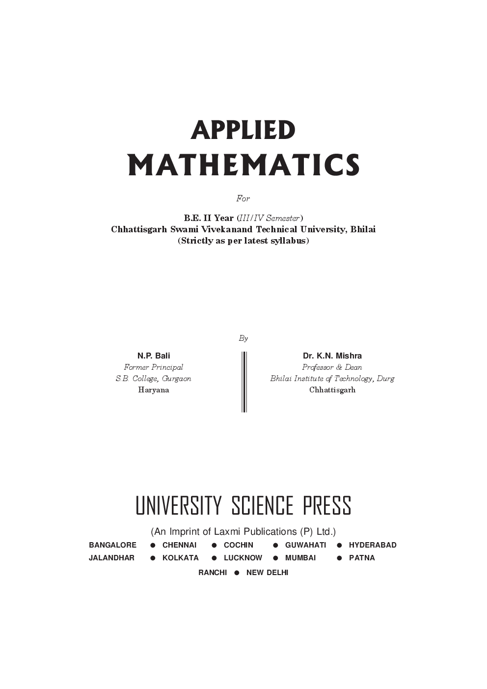 Applied Mathematics-III and IV (Bhilai) - Page 2