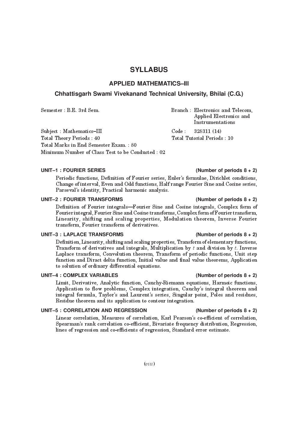 Applied Mathematics-III and IV (Bhilai) - Page 5