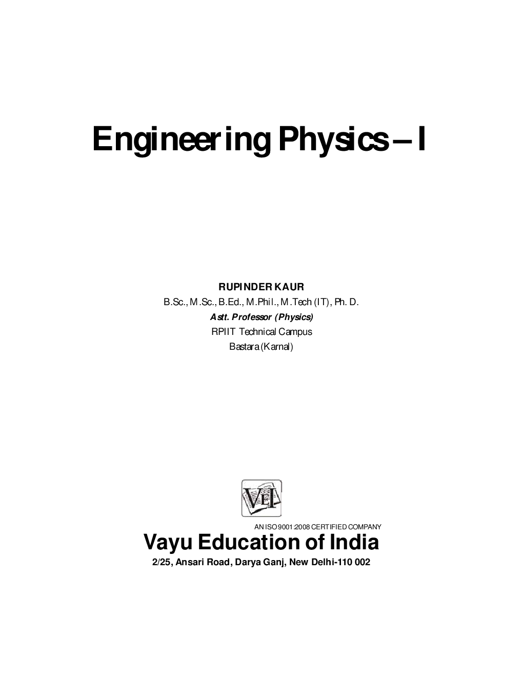 Engineering Physics-I - Page 1