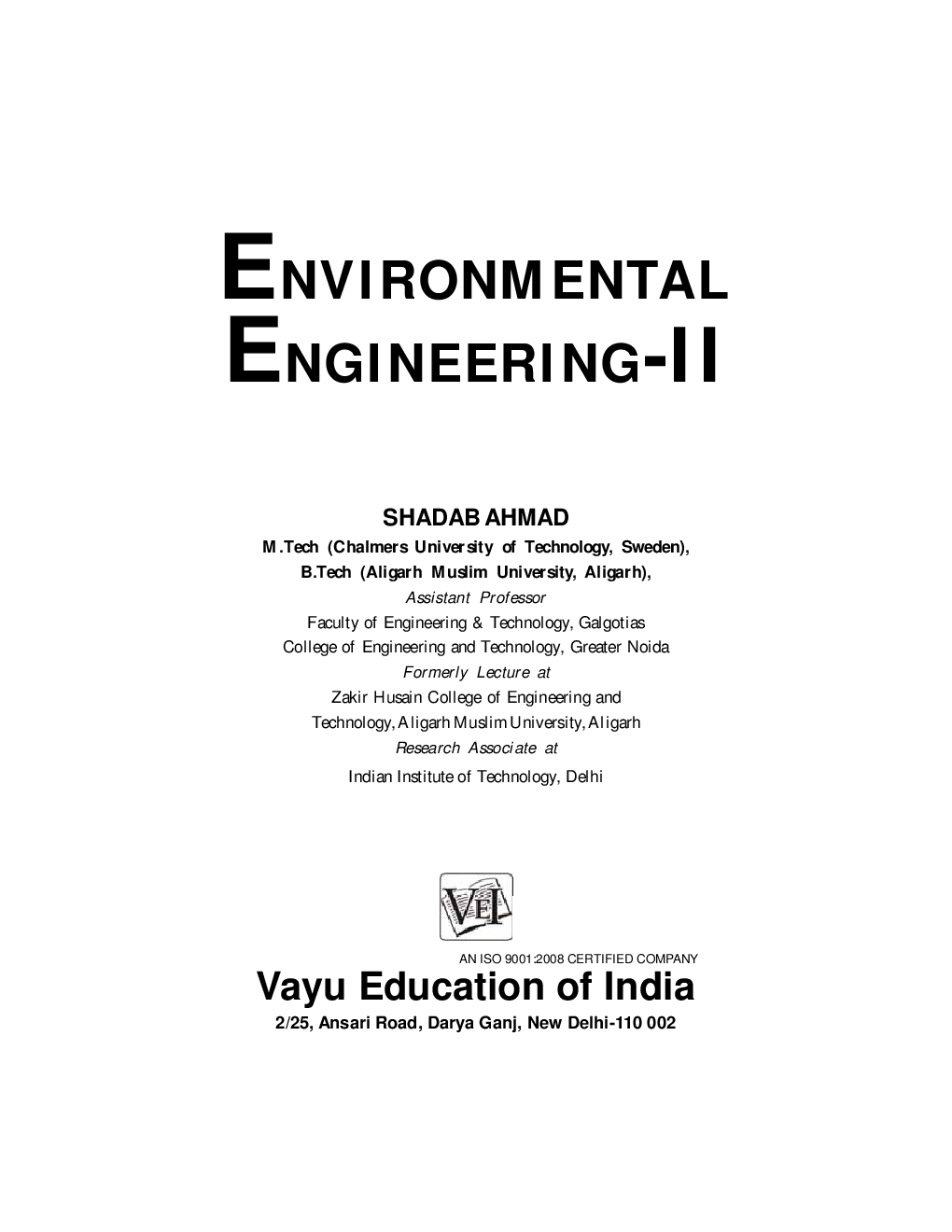 Environmental Engineering-II By Shadab Ahmad - Page 1