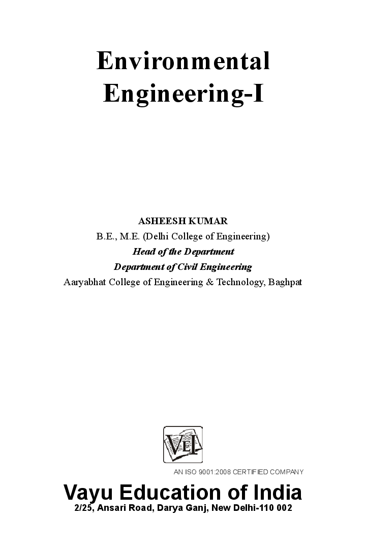 Environmental Engineering-I By Ashish Kumar - Page 1