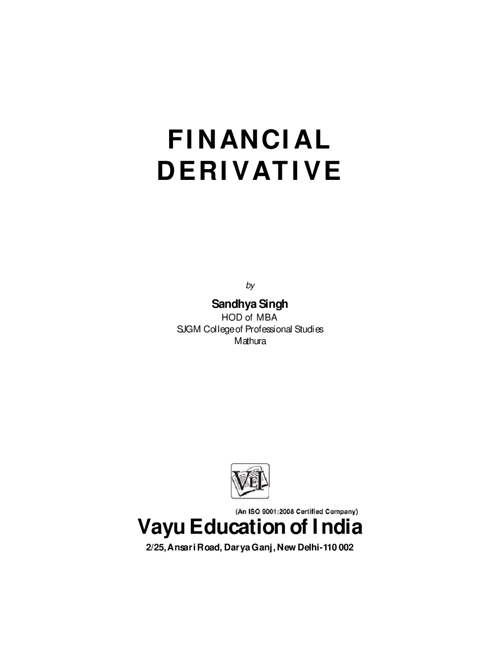 Financial Derivative By Sandhya Singh - Page 1