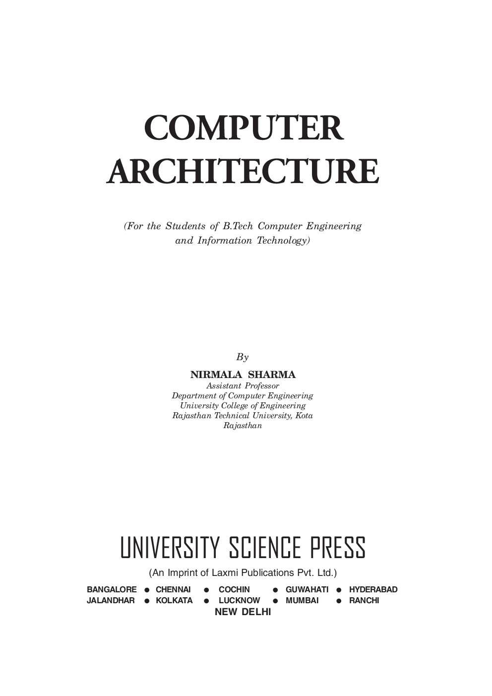 Computer Architecture By Nirmala Sharma - Page 2
