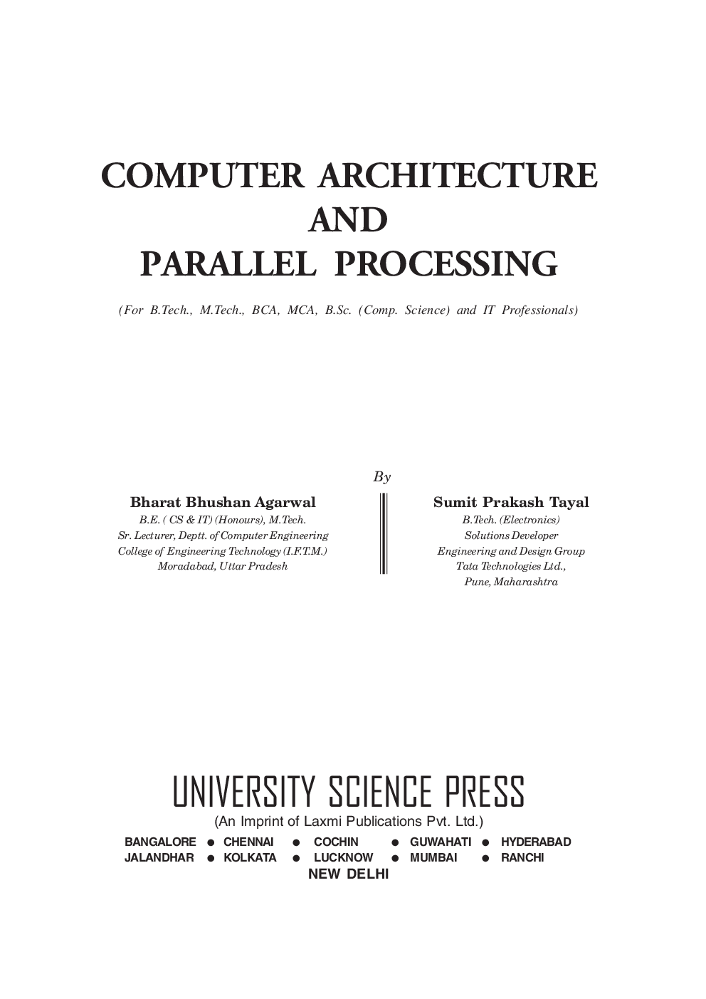 Computer Architucture & Parallel Processing By B.B.Agarwal & S.P.Tayal - Page 2