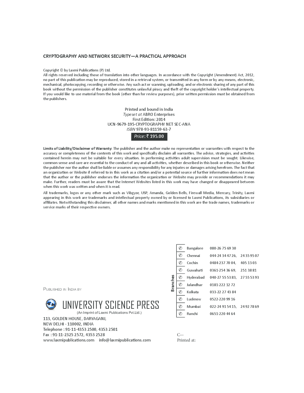 Cryptography and Network Security - A Practical Approach By K.Haribaskar - Page 2