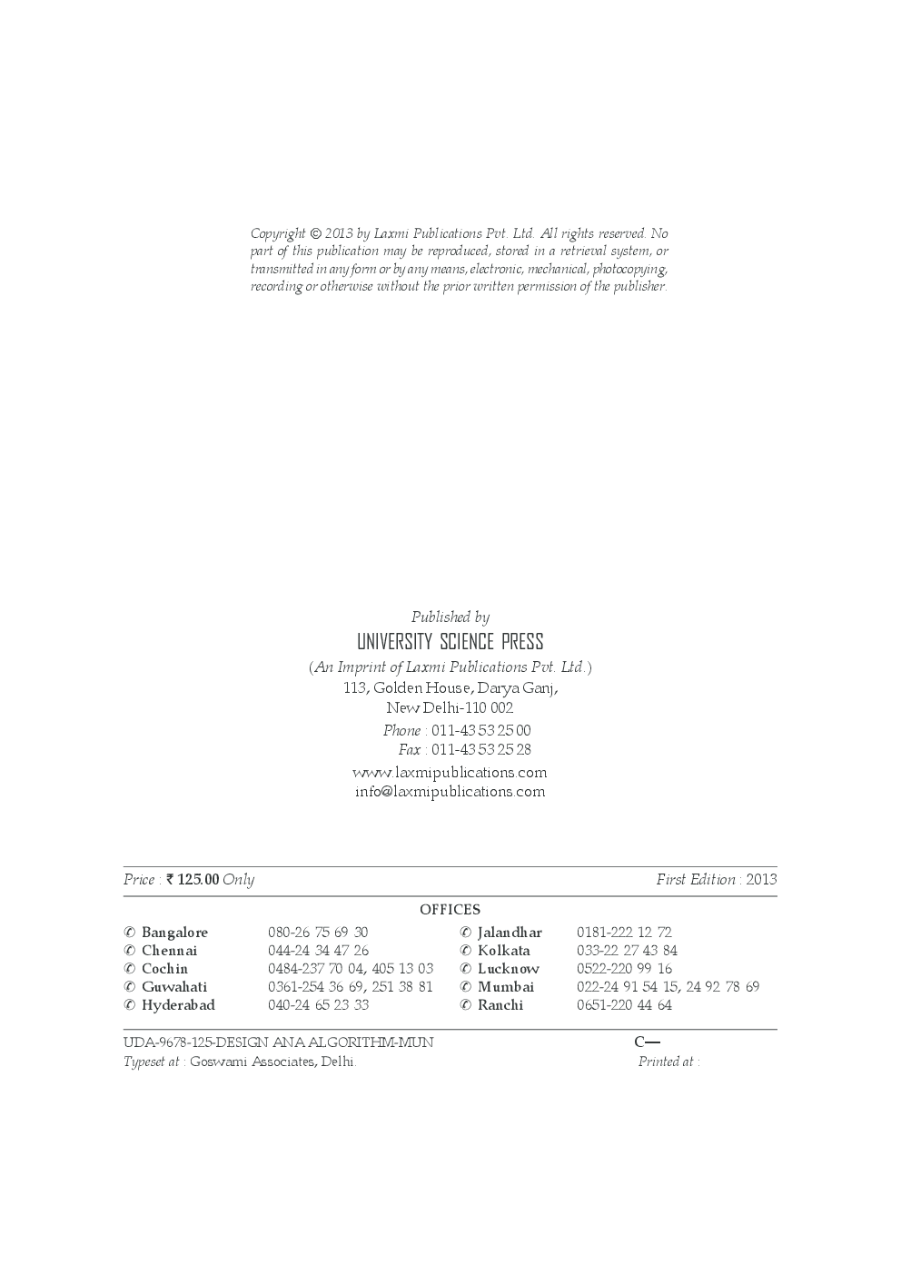Design and Analysis of Algorithms By Shewta Bajaj Mundra - Page 4
