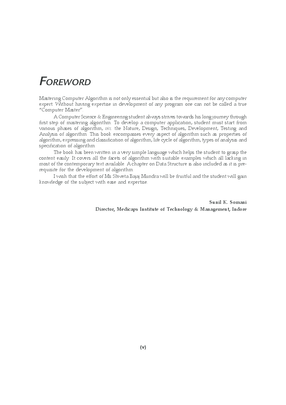 Design and Analysis of Algorithms By Shewta Bajaj Mundra - Page 5