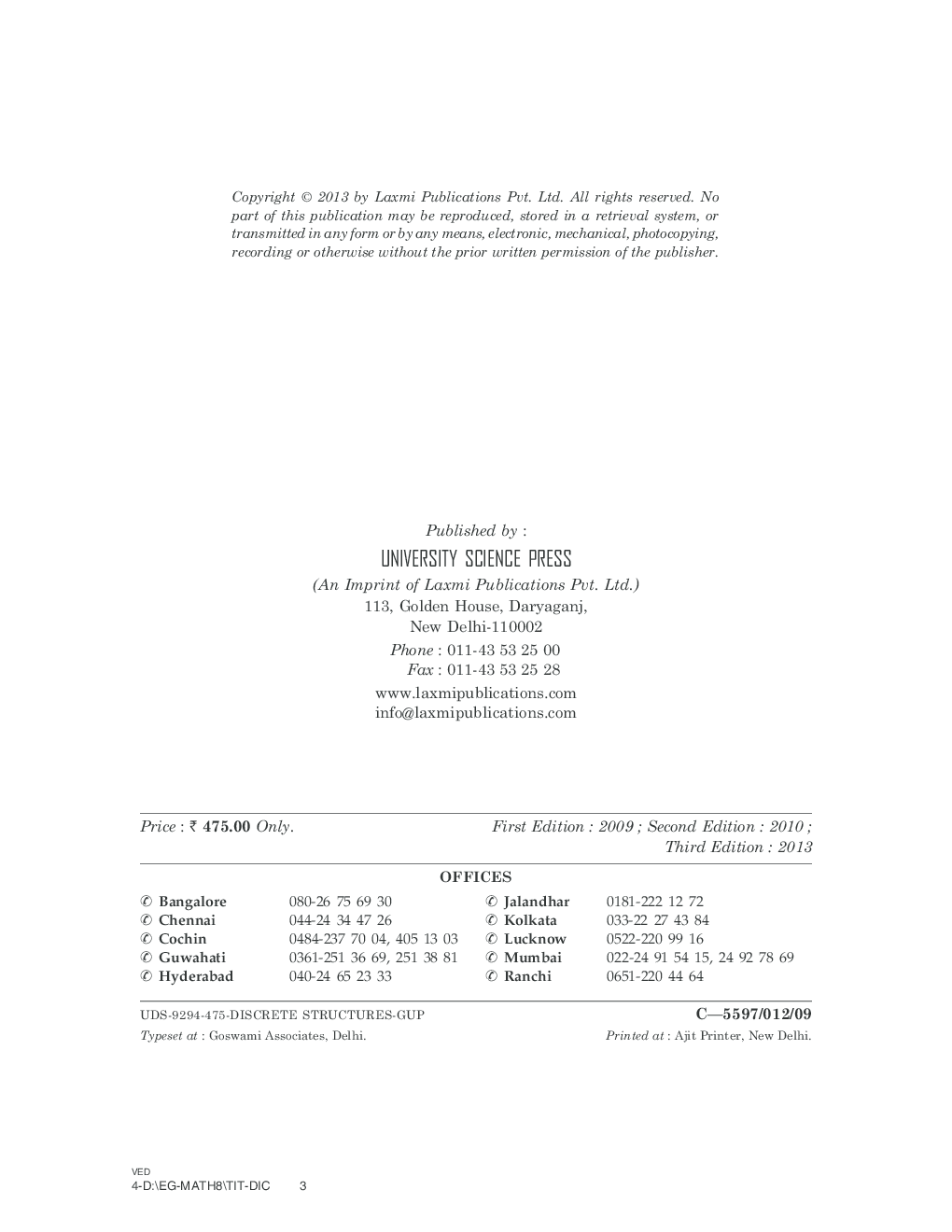 Discrete Structures By Dr. Satinder Balgupta, Dr. C.P. Gandhi - Page 3