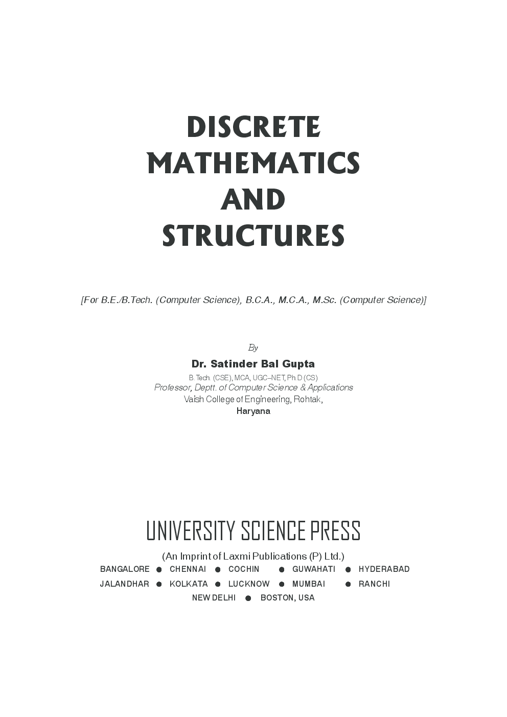 Discrete Mathematics And Structures By Dr. Satinder Bal Gupta - Page 2