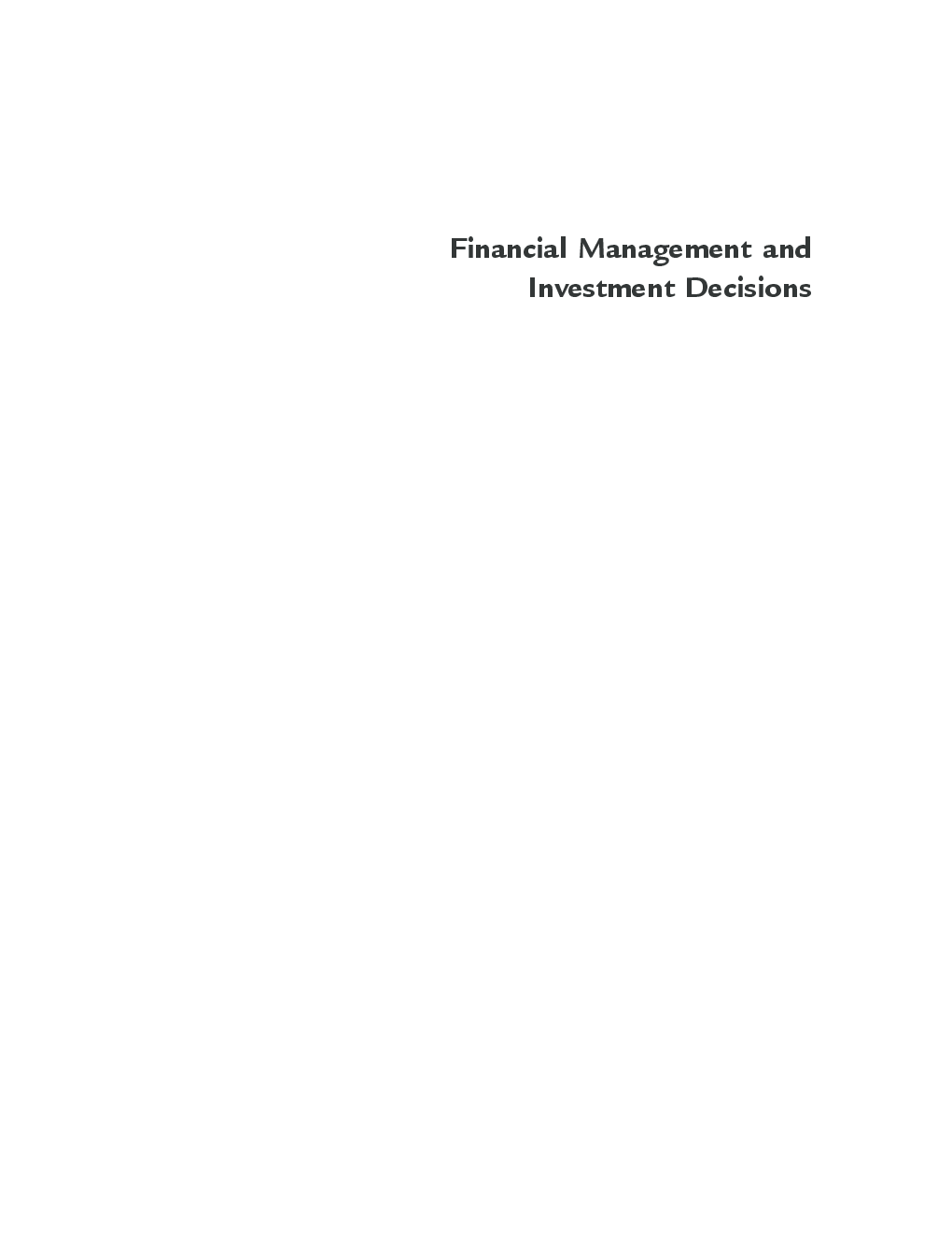 Financial management and investment Decision By Jagmohan Negi, Gaurav Manohar - Page 1