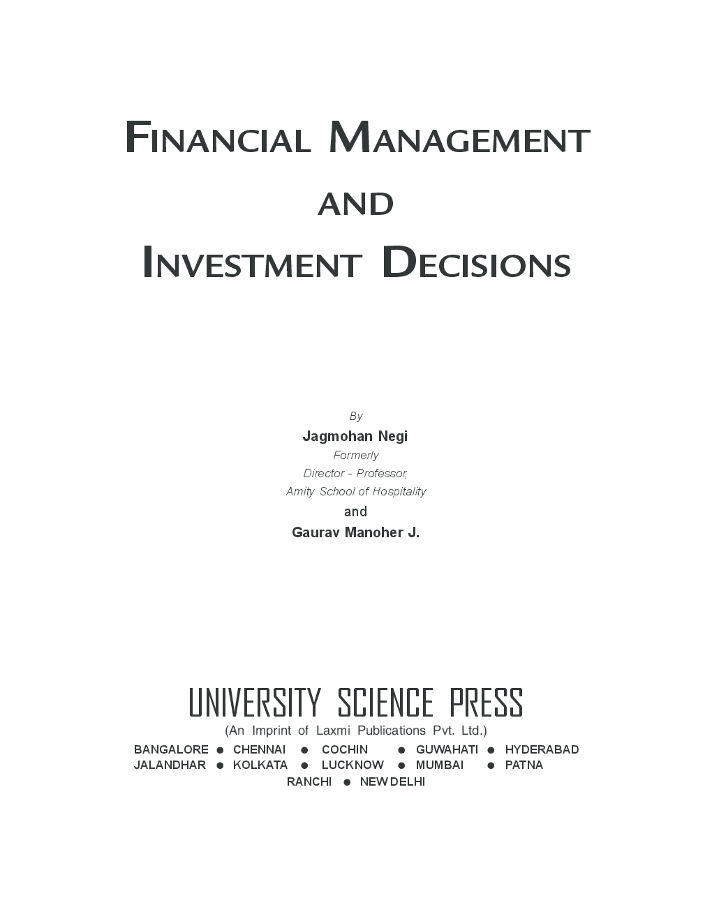 Financial management and investment Decision By Jagmohan Negi, Gaurav Manohar - Page 3
