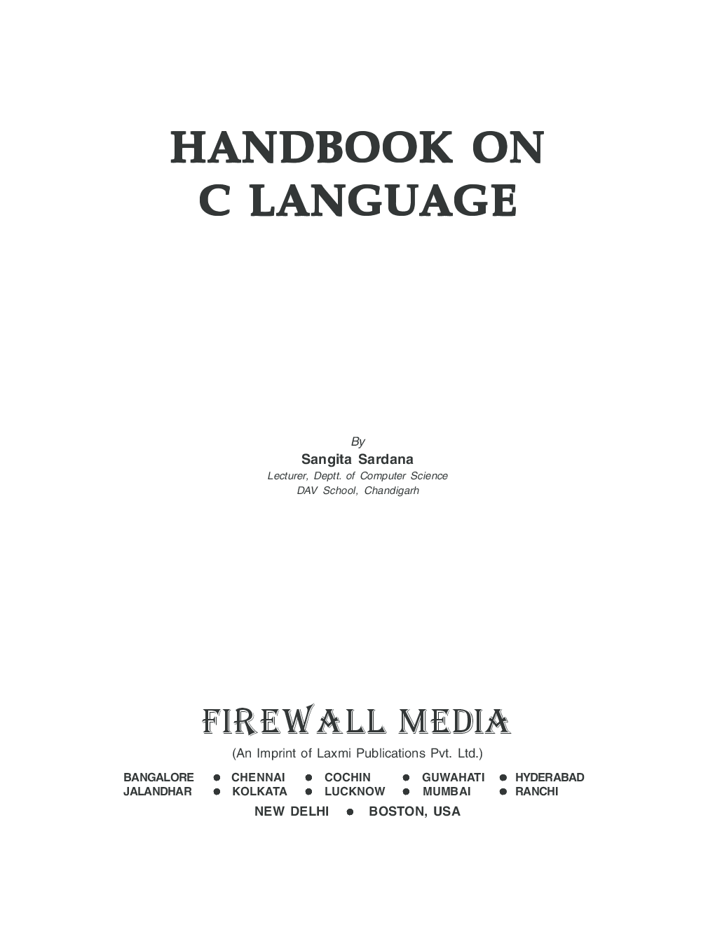 Handbook on C Language By Sangita Sardana - Page 2
