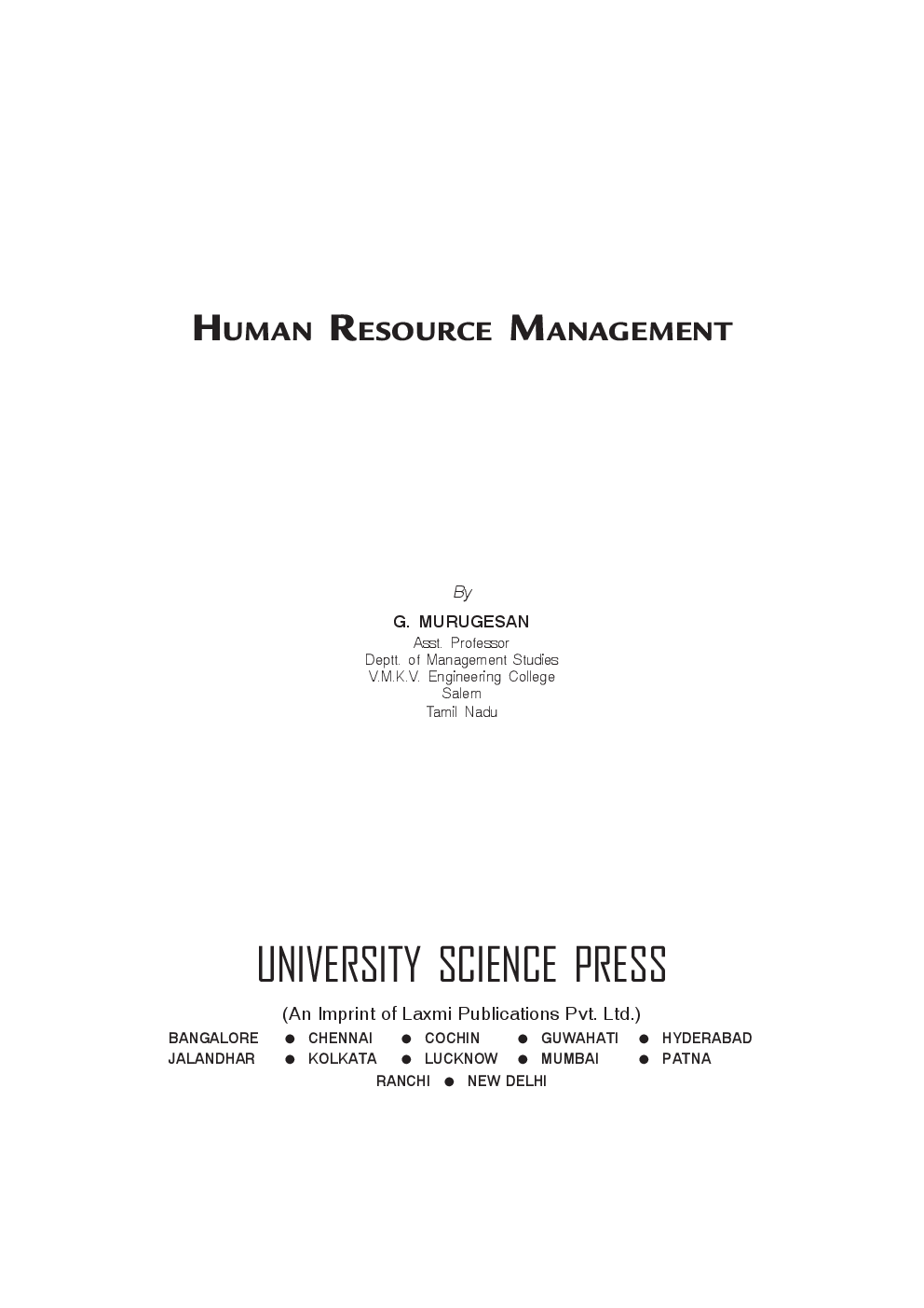 Human Resource Management By G. Murugesan - Page 3