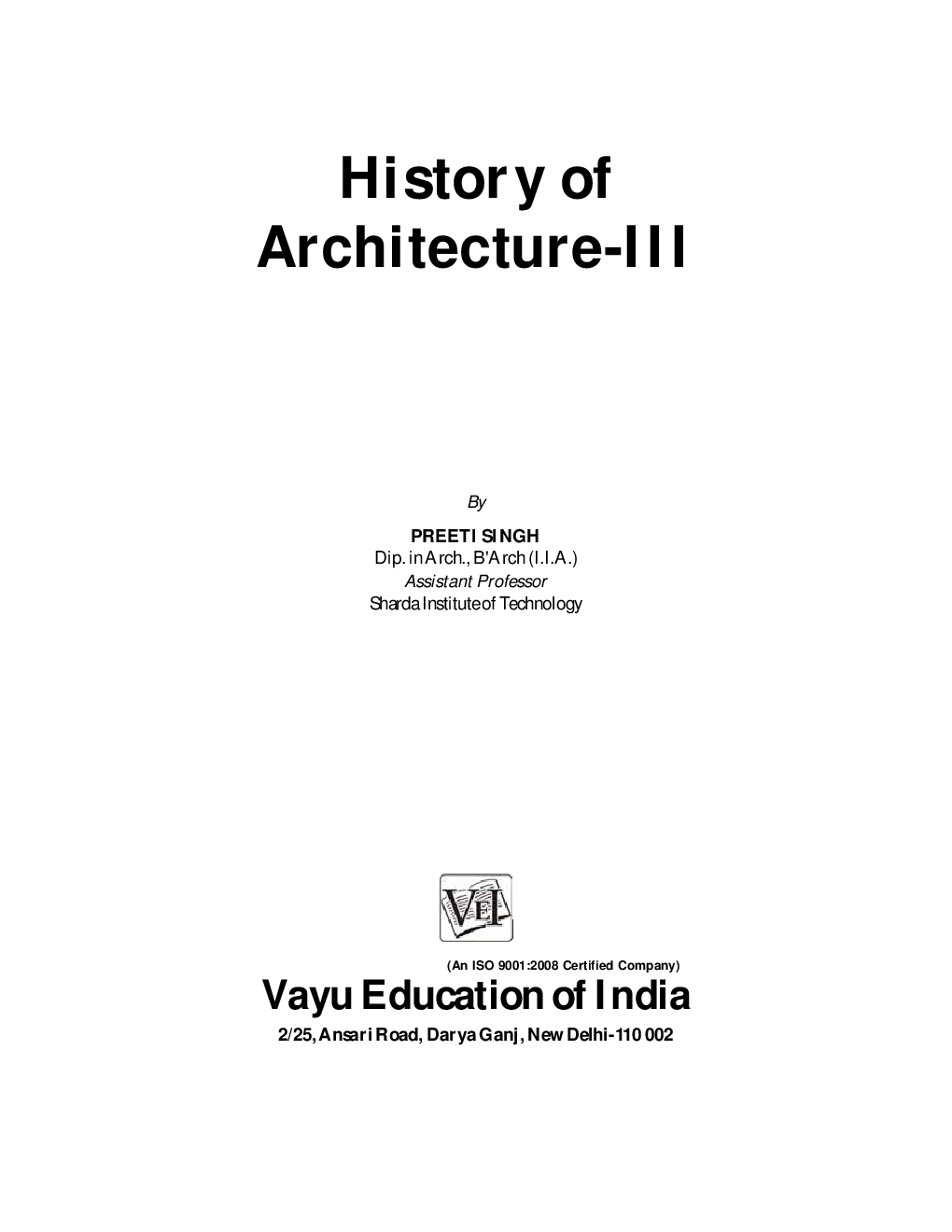 History of Architecture-III By Preeti Singh - Page 1