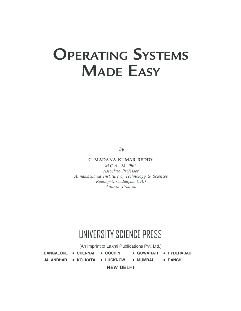 Operating Systems Made Easy By C. Madana Kumar Reddy - Page 2