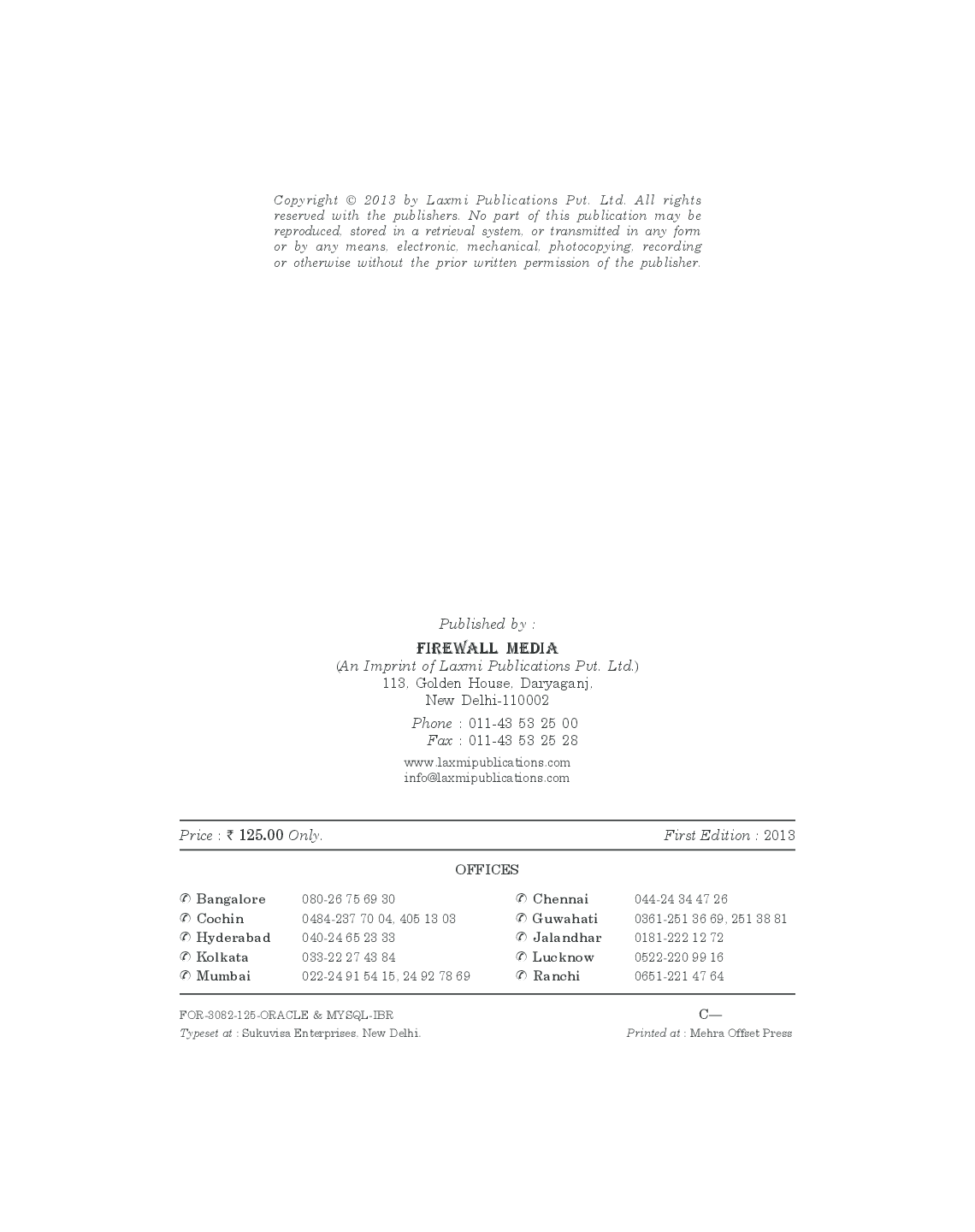Oracle And Mysql - A Practical Approach By B. Mohamed Ibrahim - Page 3
