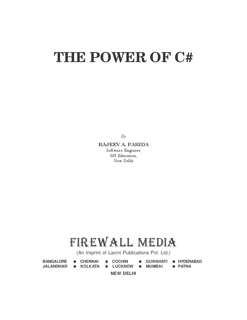 The Power Of C# By Rajeev A. Parida - Page 2