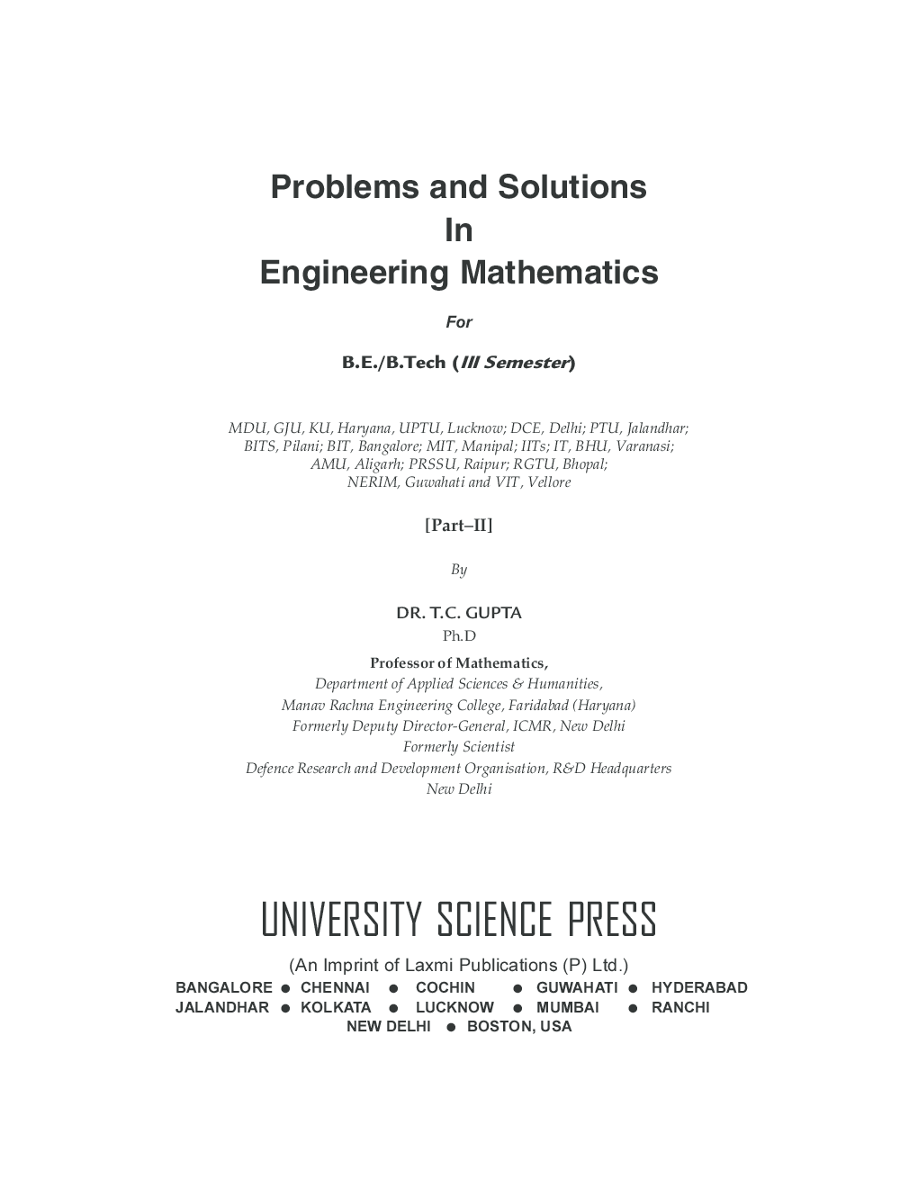Problems And Solutions In Engineering Mathematics Volume-II - Page 2