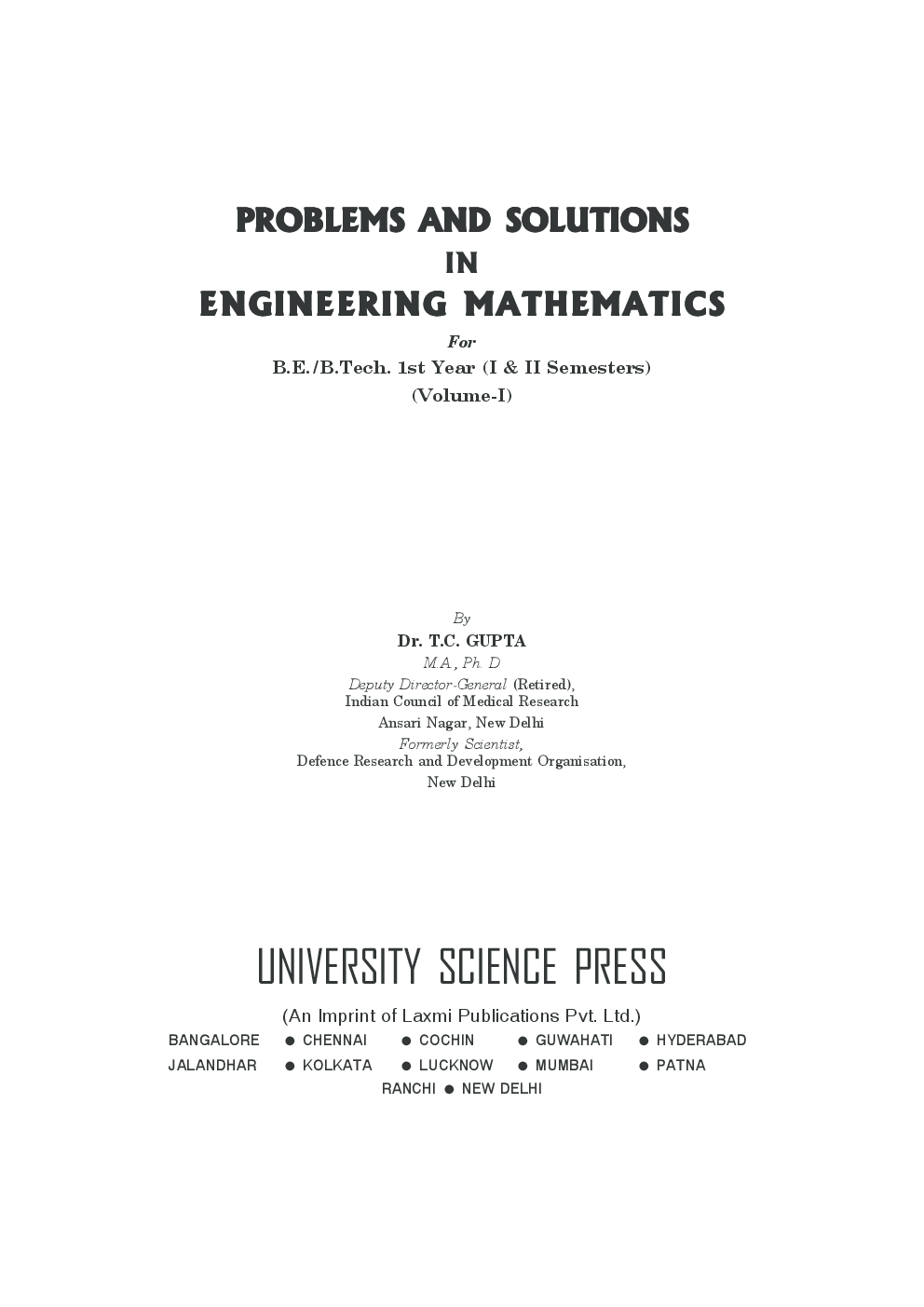 Problems And Solutions In Engineering Mathematics Volume-I - Page 2