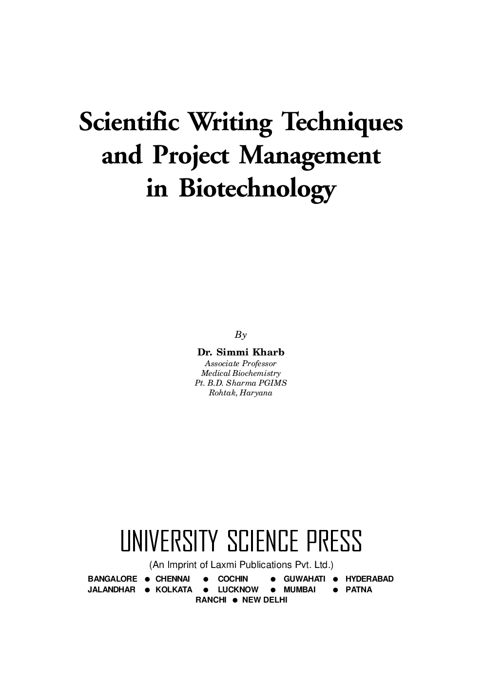Scientific Wrinting Techniques And Project Management In Biotechnology By Dr. Simmi Kharb - Page 2