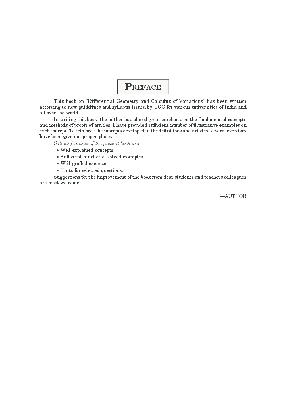 Topics In Differential Geometry And Calculus Of Variations By Parmanand Gupta - Page 5