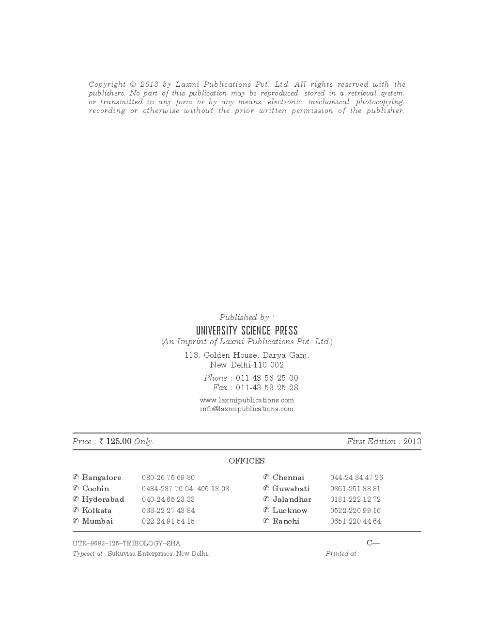 Tribology (Friction, Wear, Lubrication And Bearing) By Krishan Kant Sharma - Page 3