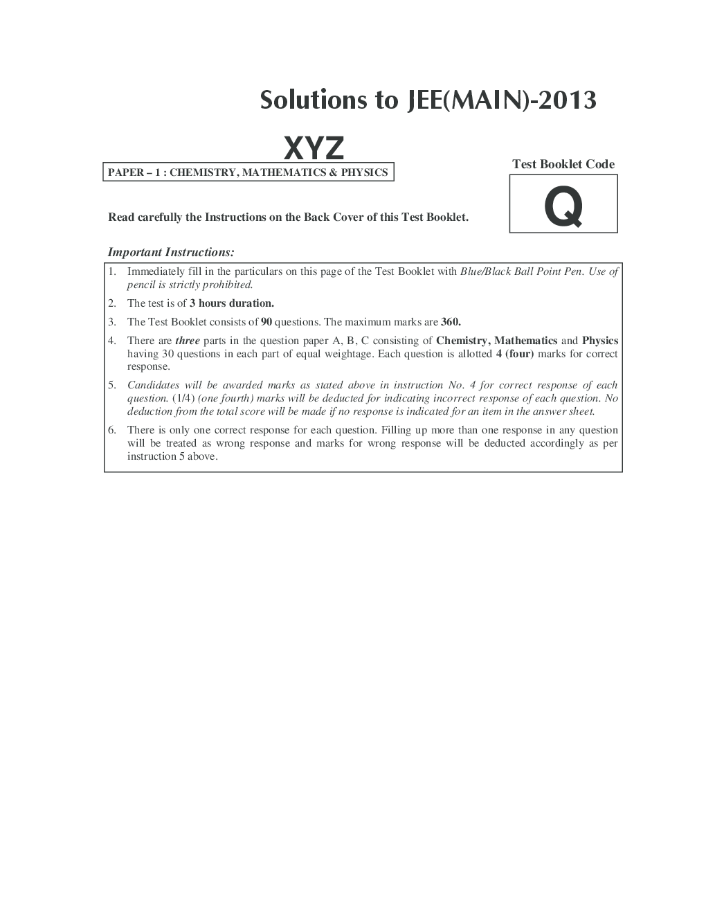 JEE MAIN QUESTION PAPERS PAPER 1 WITH SOLUTIONS 2013 - Page 2
