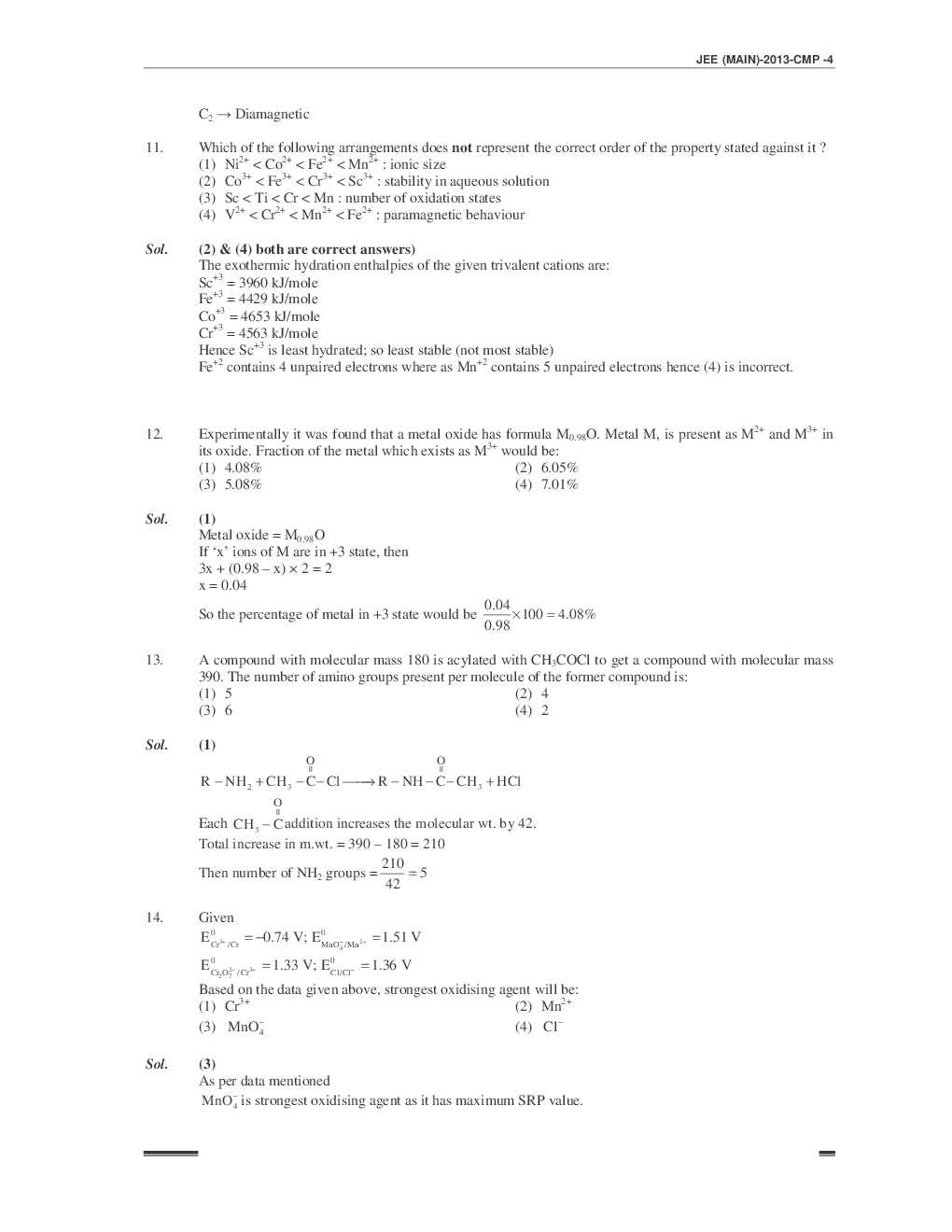 JEE MAIN QUESTION PAPERS PAPER 1 WITH SOLUTIONS 2013 - Page 5