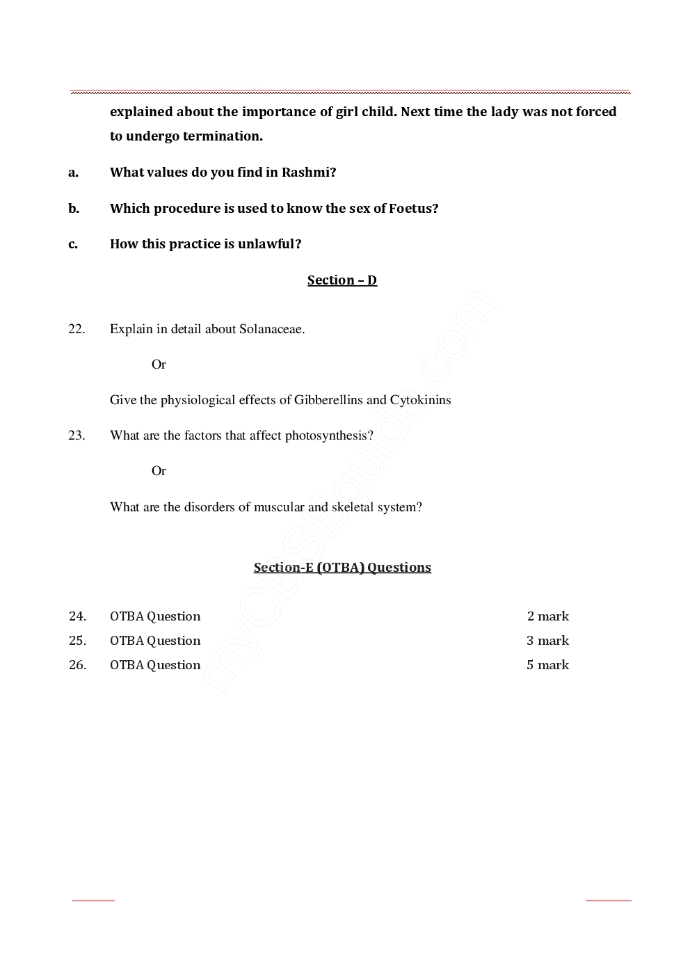 CBSE SAMPLE QUESTION PAPERS FOR CLASS 11 BIOLOGY 2010-2015 - Page 4